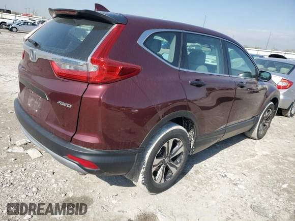 2018 Honda CR-V LX with VIN 2HKRW6H37JH214172, listed as a Copart auction lot 52156335 with 64,952 mi miles and Salvage Title. Bid and sale history available at DreamBid. Image 3.