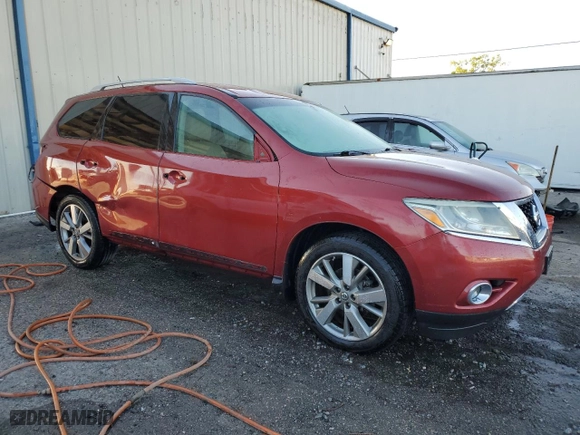 2014 Nissan Pathfinder Platinum with VIN 5N1AR2MM7EC635768, listed as a Copart auction lot 48727595 with 182,270 mi miles and Salvage Title. Bid and sale history available at carsss.com. Image 4.