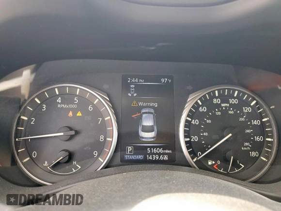 2020 Infiniti Q50 Luxe with VIN JN1EV7AR1LM250957, listed as a Copart auction lot 59308225 with 51,606 mi miles and Salvage title. Bid and sale history available at DreamBid. Image 9.