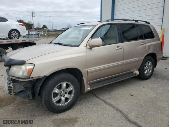 2004 Toyota Highlander with VIN JTEEP21AX40037479, listed as a Copart auction lot 50090735 with 186,707 mi miles and Salvage Title. Bid and sale history available at carsss.com. Image 1.