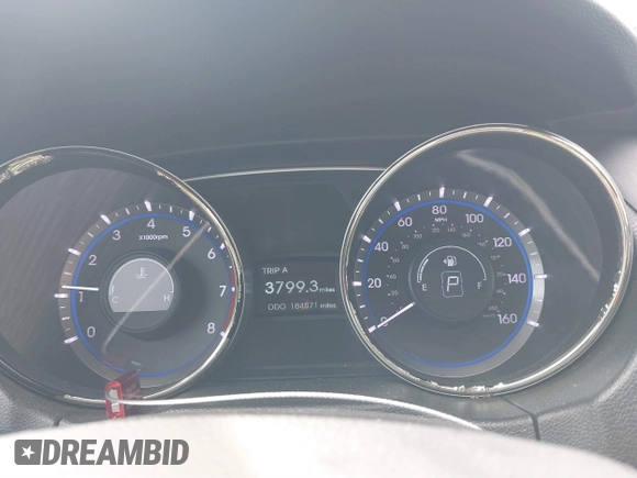 2013 Hyundai Sonata GLS with VIN 5NPEB4AC8DH598296, listed as a IAAI auction lot 41773200 with 184,071 mi miles and . Bid and sale history available at carsss.com. Image 7.