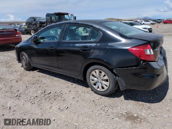 2012 Honda Civic LX with VIN 2HGFB2F56CH610716, listed as a Copart auction lot 54409635 with 222,665 mi miles and Salvage Title. Bid and sale history available at DreamBid. Image 2.