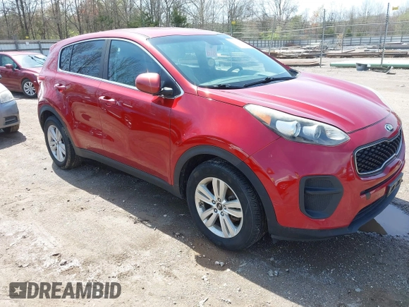 2018 Kia Sportage LX with VIN KNDPM3AC0J7445750, listed as a IAAI auction lot 41936557 with 122,268 mi miles and . Bid and sale history available at DreamBid. Image 1.