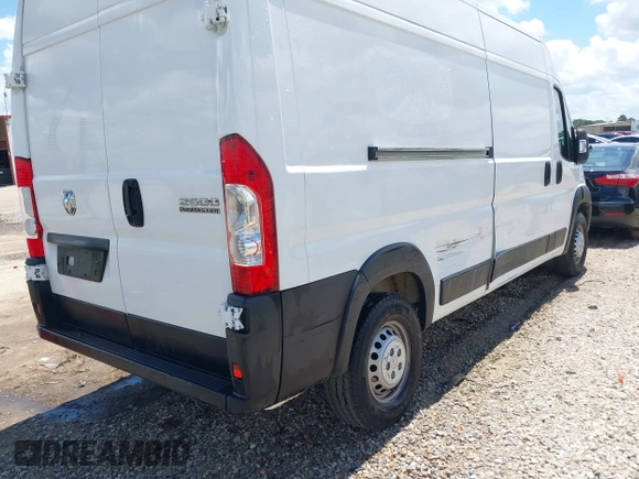 2024 Ram ProMaster Cargo Tradesman with VIN 3C6LRVDG0RE132209, listed as a IAAI auction lot 42216086 with 21,442 mi miles and . Bid and sale history available at DreamBid. Image 4.