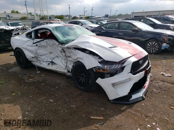 2019 Ford Mustang GT with VIN 1FA6P8CF4K5132002, listed as a Copart auction lot 58768795 with 9,615 mi miles and Salvage title. Bid and sale history available at DreamBid. Image 4.