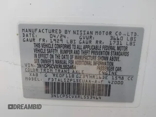 2024 Nissan Kicks SV z VIN 3N1CP5CVXRL553464, wystawiony jako IAAI lot #42034560 z przebiegiem 2441 mil mil oraz . Historia ofert i sprzedaży dostępna na DreamBid. Obrazek 9.