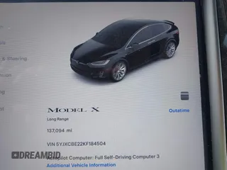 2019 Tesla Model X 75D with VIN 5YJXCBE22KF184504, listed as a IAAI auction lot 41802023 with 137,094 mi miles. Bid and sale history available at carsss.com. Image 15.