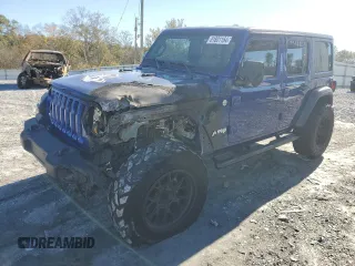 2018 Jeep Wrangler Unlimited Sport z VIN 1C4HJXDN6JW201107, wystawiony jako Copart lot #81801164 z przebiegiem 69 956 mil mil oraz Szkody całkowita. Historia ofert i sprzedaży dostępna na DreamBid. Obrazek 1.