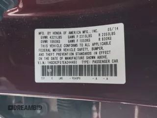 2014 Honda Accord Sport with VIN 1HGCR2F57EA244460, listed as a IAAI auction lot 42057412 with 214,441 mi miles and . Bid and sale history available at carsss.com. Image 9.