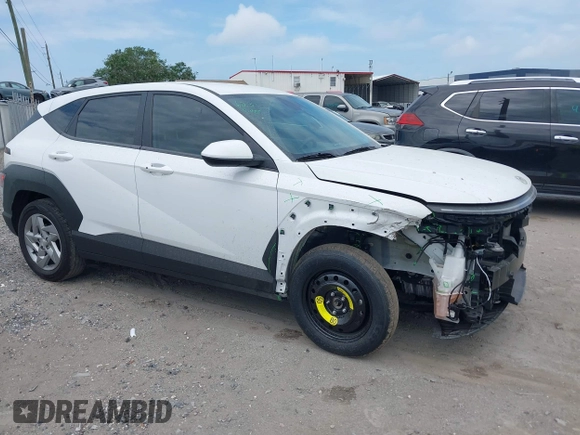 2024 Hyundai Kona SE with VIN KM8HA3AB7RU131235, listed as a IAAI auction lot 41971756 with 10,568 mi miles. Bid and sale history available at carsss.com. Image 1.