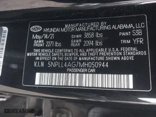 2021 Hyundai Elantra SE with VIN 5NPLL4AG7MH050944, listed as a IAAI auction lot 42019172 with 78,363 mi miles. Bid and sale history available at carsss.com. Image 9.