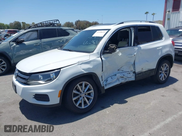 2017 Volkswagen Tiguan Wolfsburg Edition with VIN WVGRV7AX4HW502964, listed as a IAAI auction lot 42538054 with 104,530 mi miles and . Bid and sale history available at DreamBid. Image 17.