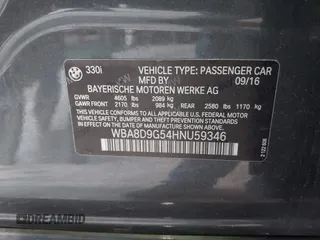 2017 BMW 3 Series 330i xDrive with VIN WBA8D9G54HNU59346, listed as a IAAI auction lot 42097263 with 90,653 mi miles. Bid and sale history available at carsss.com. Image 9.