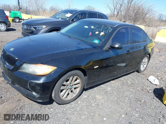 2007 BMW 3 Series 328xi with VIN WBAVC93547KX56693, listed as a IAAI auction lot 41852323 with 250,156 mi miles. Bid and sale history available at carsss.com. Image 2.