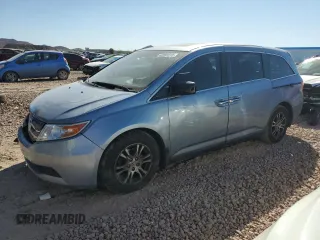 2013 Honda Odyssey EX-L with VIN 5FNRL5H63DB047681, listed as a Copart auction lot 46261015 with 156,819 mi miles and Salvage title. Bid and sale history available at DreamBid. Image 1.
