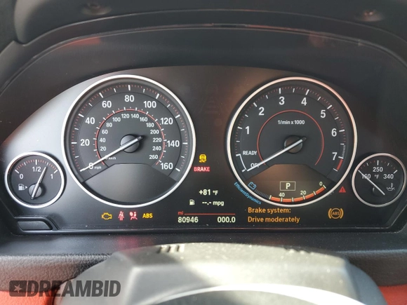 2016 BMW 4 Series 428i xDrive with VIN WBA3T1C52GP822072, listed as a Copart auction lot 87244184 with 80,946 mi miles and Salvage title. Bid and sale history available at DreamBid. Image 9.
