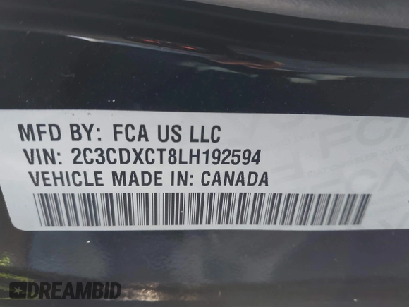 2020 Dodge Charger R/T with VIN 2C3CDXCT8LH192594, listed as a IAAI auction lot 41570641 with 31,920 mi miles and . Bid and sale history available at carsss.com. Image 9.