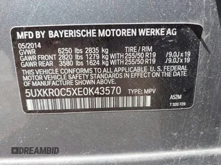 2014 BMW X5 xDrive35i z VIN 5UXKR0C5XE0K43570, wystawiony jako IAAI lot #42211578 z przebiegiem 260 817 mil mil oraz . Historia ofert i sprzedaży dostępna na DreamBid. Obrazek 9.