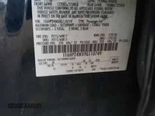 2009 Ford Taurus SEL with VIN 1FAHP24WX9G110749, listed as a Copart auction lot 83416554 with Not Provided miles and Salvage Title. Bid and sale history available at carsss.com. Image 14.