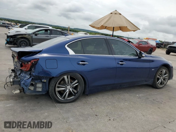 2019 Infiniti Q50 3.0t Signature Edition with VIN JN1EV7AP6KM540642, listed as a Copart auction lot 64402524 with 43,677 mi miles and Salvage Title. Bid and sale history available at carsss.com. Image 3.