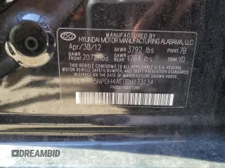 2013 Hyundai Elantra Limited with VIN 5NPDH4AE0DH173134, listed as a Copart auction lot 55159565 with 176,013 mi miles and Salvage Title. Bid and sale history available at DreamBid. Image 13.