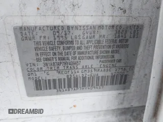 2017 Nissan Sentra S z VIN 3N1AB7AP7HY409457, wystawiony jako IAAI lot #42388313 z przebiegiem 126 553 mil mil oraz . Historia ofert i sprzedaży dostępna na DreamBid. Obrazek 9.