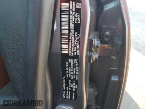 2019 Maserati Levante z VIN ZN661XUA3KX313720, wystawiony jako Copart lot #80983524 z przebiegiem 55 524 mil mil oraz Szkoda całkowita • Salvage title. Historia ofert i sprzedaży dostępna na DreamBid. Obrazek 12.