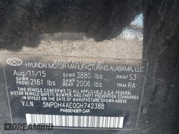 2016 Hyundai Elantra SE z VIN 5NPDH4AE0GH742388, wystawiony jako IAAI lot #41590689 z przebiegiem 114 428 mil mil oraz . Historia ofert i sprzedaży dostępna na DreamBid. Obrazek 9.