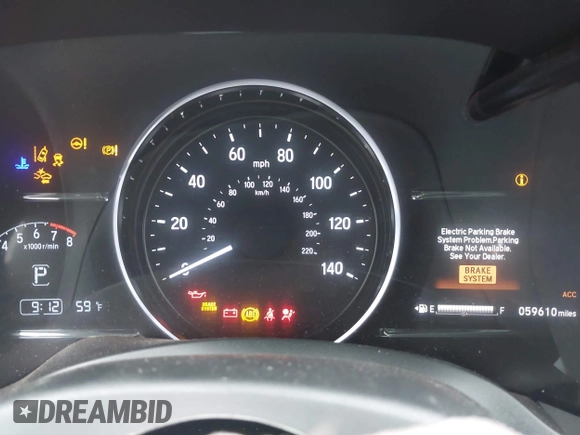 2019 Honda HR-V EX with VIN 3CZRU5H55KM718842, listed as a IAAI auction lot 42022063 with 59,610 mi miles. Bid and sale history available at carsss.com. Image 7.