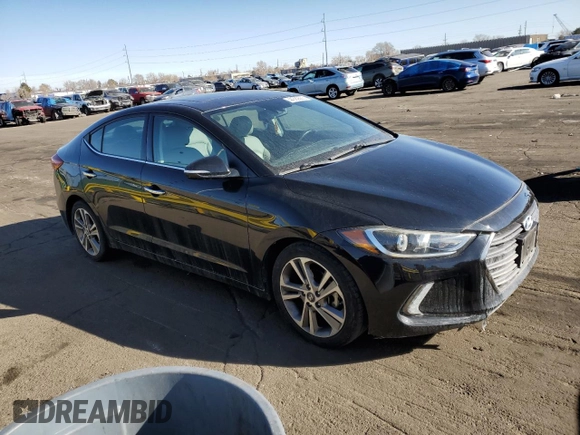 2017 Hyundai Elantra Limited with VIN 5NPD84LF3HH068745, listed as a Copart auction lot 44382565 with 99,496 mi miles and Salvage Title. Bid and sale history available at DreamBid. Image 4.