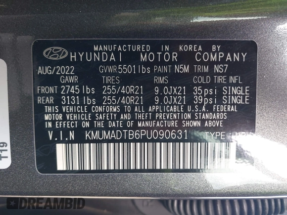 2023 Genesis GV70 2.5T с VIN KMUMADTB6PU090631, выставлен на аукционе IAAI как лот 42158641 с пробегом 45 871 миль миль и . История ставок и продаж доступна на DreamBid. Изображение 9.