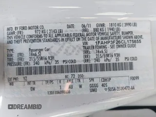 2012 Ford Focus SE with VIN 1FAHP3F26CL175855, listed as a IAAI auction lot 42574912 with 86,158 mi miles and . Bid and sale history available at DreamBid. Image 9.