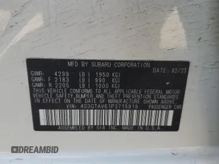 2023 Subaru Impreza Premium z VIN 4S3GTAV61P3715919, wystawiony jako Copart lot #53174715 z przebiegiem 72 428 mil mil oraz Szkoda całkowita • Salvage title. Historia ofert i sprzedaży dostępna na DreamBid. Obrazek 14.