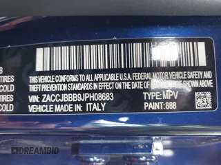 2018 Jeep Renegade Latitude z VIN ZACCJBBB9JPH08683, wystawiony jako IAAI lot #42118449 z przebiegiem 86 211 mil mil oraz . Historia ofert i sprzedaży dostępna na DreamBid. Obrazek 9.