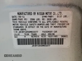 2013 Infiniti M with VIN JN1BY1AR0DM602077, listed as a Copart auction lot 43249275 with 176,392 mi miles and Salvage title. Bid and sale history available at DreamBid. Image 12.