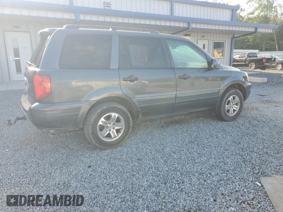 2005 Honda Pilot EX-L z VIN 2HKYF18705H564606, wystawiony jako Copart lot #55747785 z przebiegiem 272 432 mil mil oraz Szkoda całkowita • Salvage title. Historia ofert i sprzedaży dostępna na DreamBid. Obrazek 3.