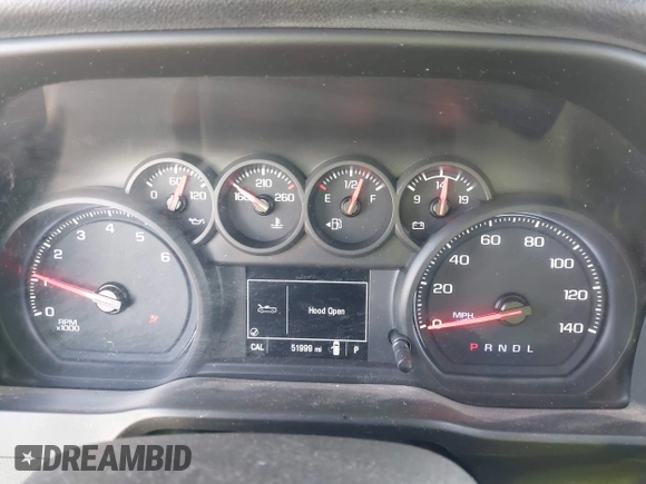 2020 Chevrolet Silverado 1500 Custom with VIN 3GCPWBEF3LG198949, listed as a IAAI auction lot 41305190 with 51,999 mi miles. Bid and sale history available at carsss.com. Image 7.