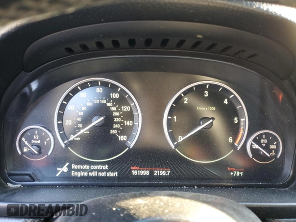 2014 BMW 5 Series 535d with VIN WBAXA5C58ED690545, listed as a Copart auction lot 46672495 with 161,998 mi miles and Salvage Title. Bid and sale history available at carsss.com. Image 9.