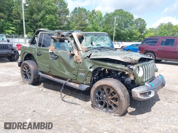 2023 Jeep Wrangler Sahara with VIN 1C4JJXP60PW556336, listed as a IAAI auction lot 39553199 with 10,437 mi miles and . Bid and sale history available at DreamBid. Image 1.