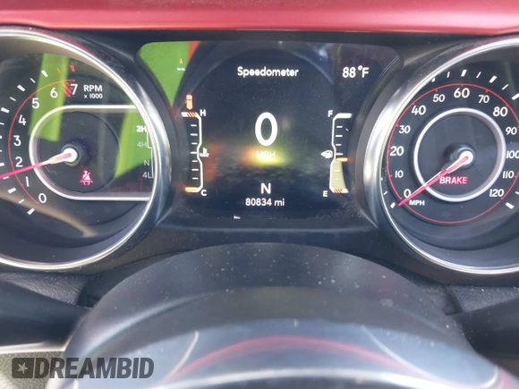 2021 Jeep Wrangler Unlimited Rubicon with VIN 1C4HJXFGXMW850556, listed as a IAAI auction lot 42234282 with 80,834 mi miles and . Bid and sale history available at DreamBid. Image 7.