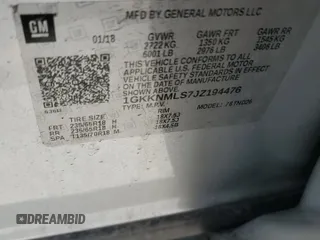 2018 GMC Acadia SLT z VIN 1GKKNMLS7JZ194476, wystawiony jako Copart lot #53078525 z przebiegiem 148 696 mil mil oraz Szkoda całkowita • Salvage title. Historia ofert i sprzedaży dostępna na DreamBid. Obrazek 15.