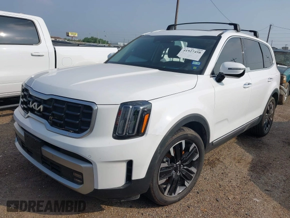 2024 Kia Telluride SX Prestige X-Pro with VIN 5XYP5DGC0RG511416, listed as a IAAI auction lot 41927458 with 7,206 mi miles and . Bid and sale history available at DreamBid. Image 6.