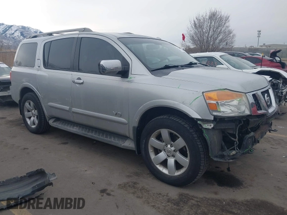 2008 Nissan Armada SE z VIN 5N1AA08C38N601641, wystawiony jako IAAI lot #41569296 z przebiegiem 223 865 mil mil oraz . Historia ofert i sprzedaży dostępna na DreamBid. Obrazek 1.