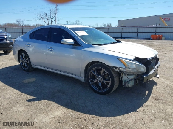 2014 Nissan Maxima 3.5 SV w/Sport Pkg with VIN 1N4AA5AP9EC474275, listed as a IAAI auction lot 41741681 with 128,480 mi miles. Bid and sale history available at carsss.com. Image 1.
