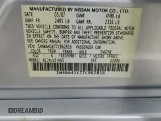 2007 Nissan Maxima 3.5 SL with VIN 1N4BA41E77C862816, listed as a Copart auction lot 88982715 with 151,739 mi miles and Salvage Title. Bid and sale history available at carsss.com. Image 14.