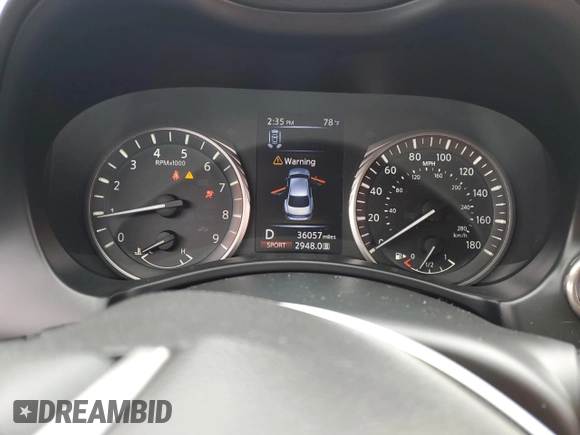 2022 Infiniti Q50 Red Sport 400 with VIN JN1FV7DP7NM370229, listed as a Copart auction lot 55123274 with 36,057 mi miles and Salvage Title. Bid and sale history available at DreamBid. Image 9.
