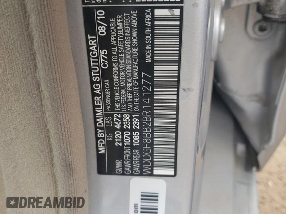 2011 Mercedes-Benz C 300 Sport with VIN WDDGF8BB2BR141277, listed as a Copart auction lot 67914464 with 142,836 mi miles and Salvage title. Bid and sale history available at DreamBid. Image 12.