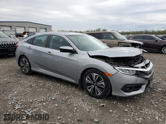 2017 Honda Civic EX-T with VIN 19XFC1F32HE031553, listed as a Copart auction lot 51698515 with 71,940 mi miles and Salvage Title. Bid and sale history available at carsss.com. Image 4.