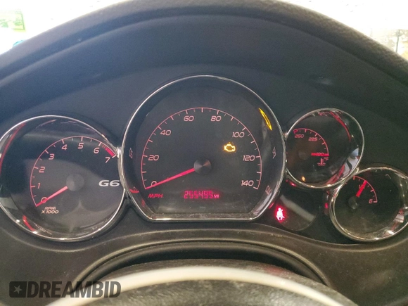 2008 Pontiac G6 GT с VIN 1G2ZH17N784158416, выставлен на аукционе Copart как лот 54574685 с пробегом 255 495 миль миль и На запчасти • Non repairable. История ставок и продаж доступна на DreamBid. Изображение 9.