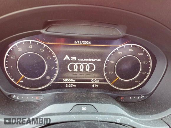 2018 Audi A3 Sedan Premium Plus with VIN WAUJ8GFFXJ1004163, listed as a Copart auction lot 42834264 with 58,556 mi miles. Bid and sale history available at carsss.com. Image 9.